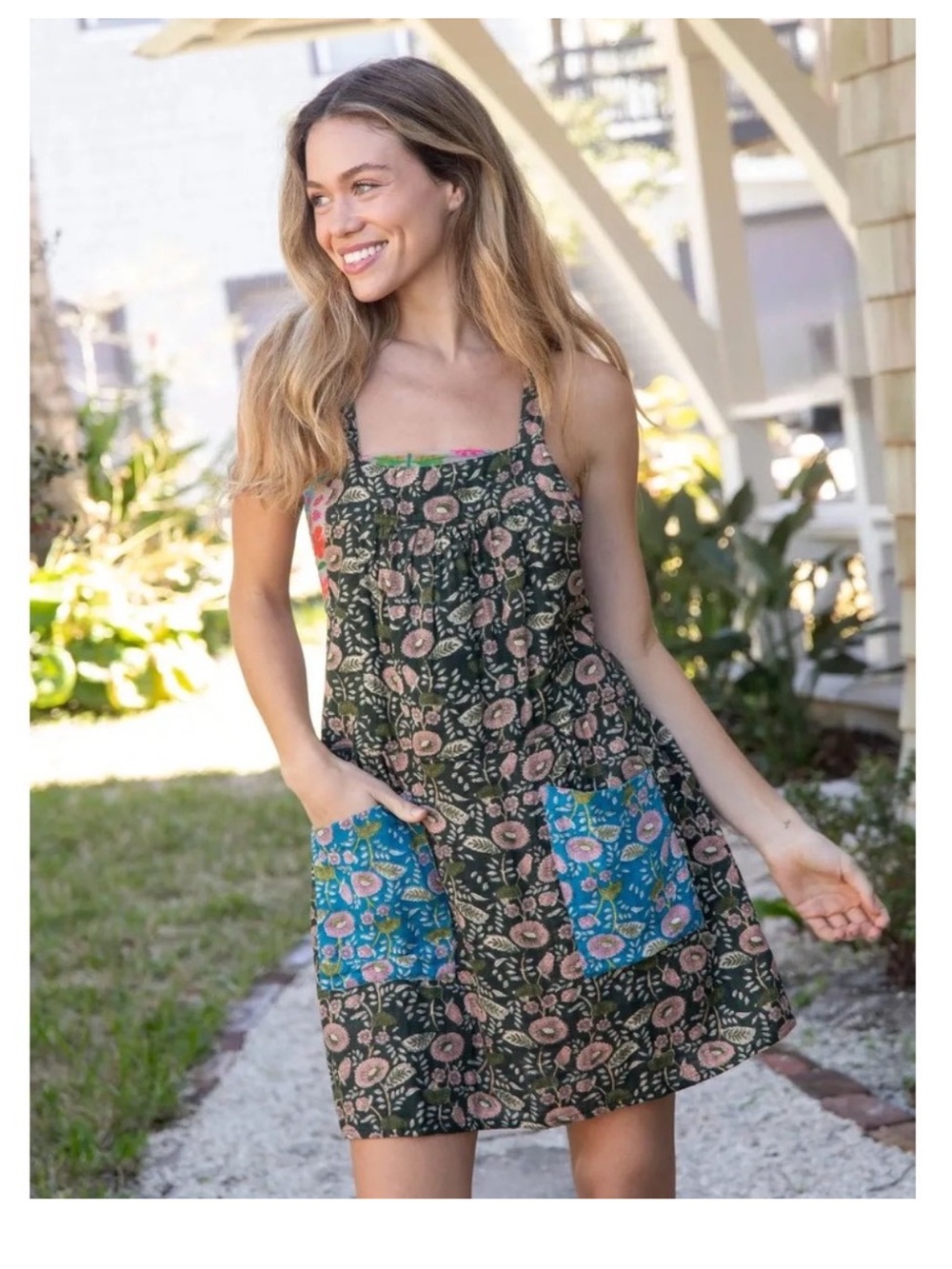 Natural Life Dakota Tie Back Floral Mini Dress
